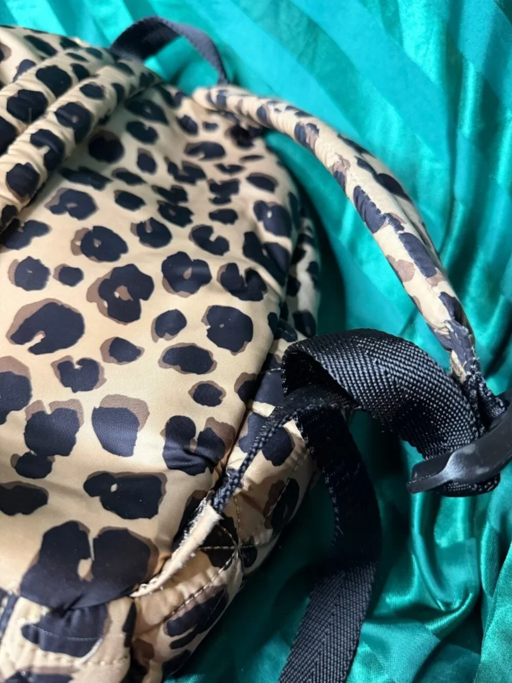 12 Little Leopard Print Quilted Backpack